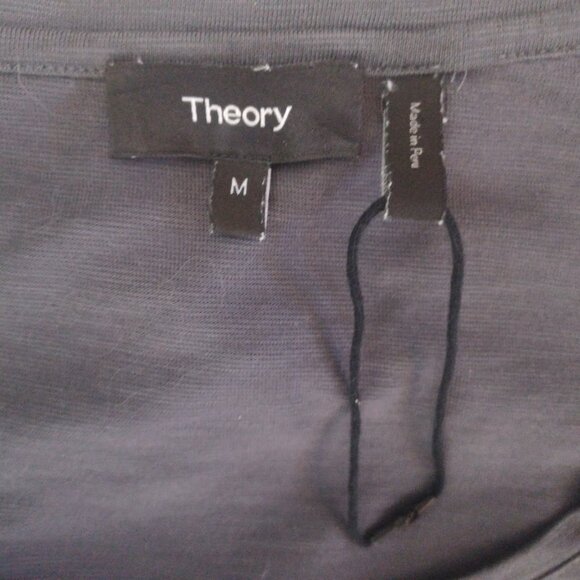 Theory M Charcoal Gray Short Sleeve Modal Tee Scoop Neck Basic Top - Picture 2 of 6